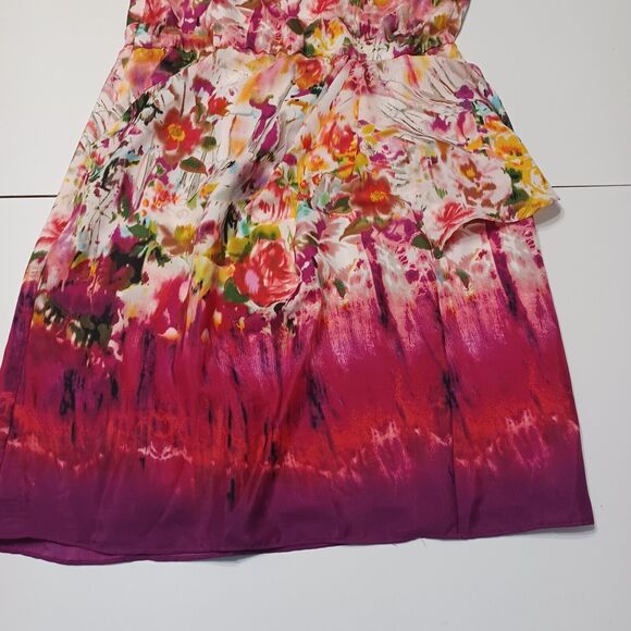 Trully Dress Womens 12 White Colorful Floral Fit Sleeveless Knee Length Lined - Picture 12 of 12